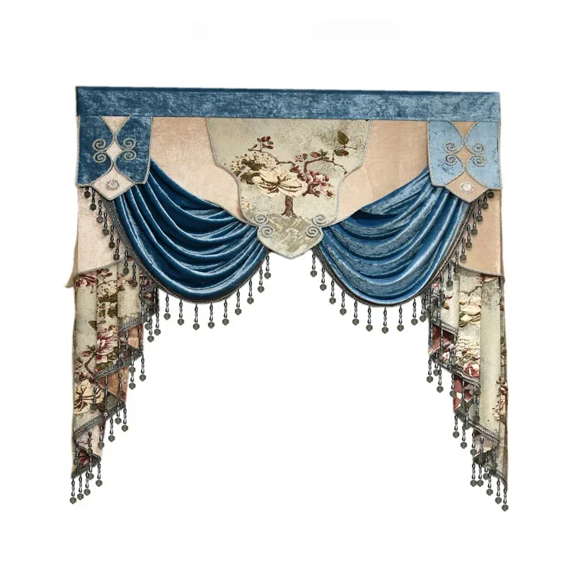 

New Customized High-end Luxury European Style Window Curtains Valance for Living Dining Room Bedroom Study Villa Hotel Apartment