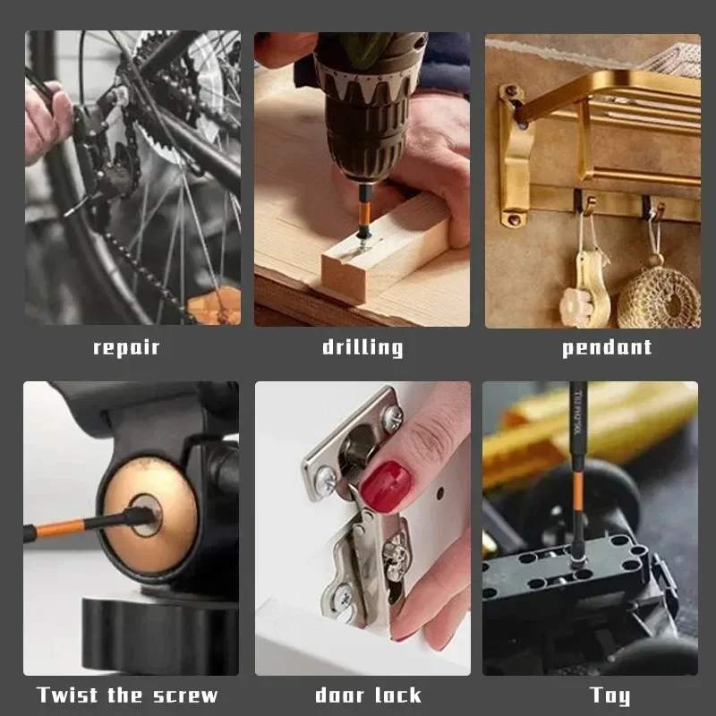 BIESUO Screwdriver Set Hand Tools Strong Magnetic Batch Head Screwdriver Electric Bit High Torque Hex Shanked Cross Bits Set