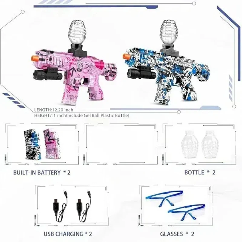 NEW Arrival Electric Gel Blaster,Upgrade high-speed motor,splatter blaster,7.4v lithium battery(without bullet)