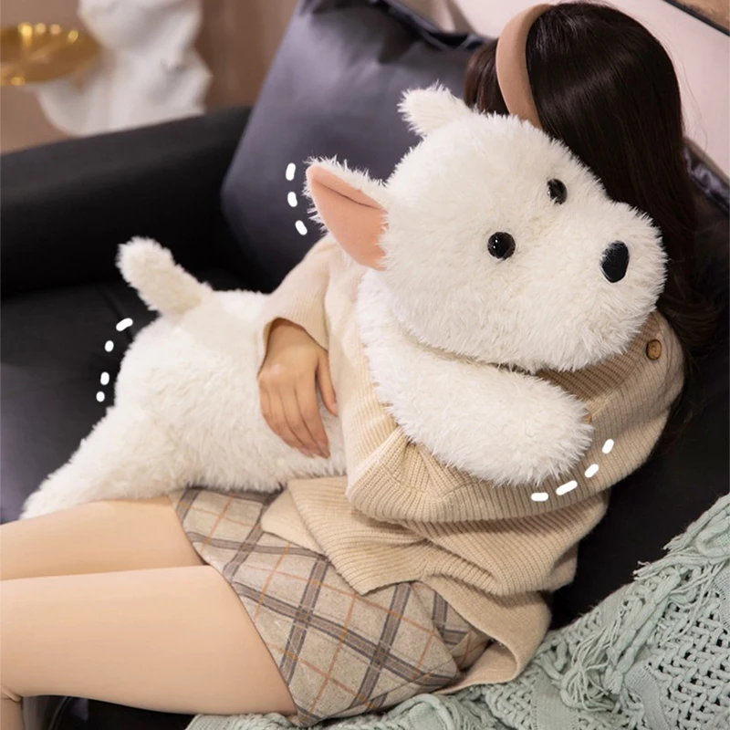 

Kawaii пушистые волосы Вест-хайленд собака Уайт-терьер плюшевая мягкая плюшевая игрушка для щенка мягкая реалистичная кукла-подушка с животными
