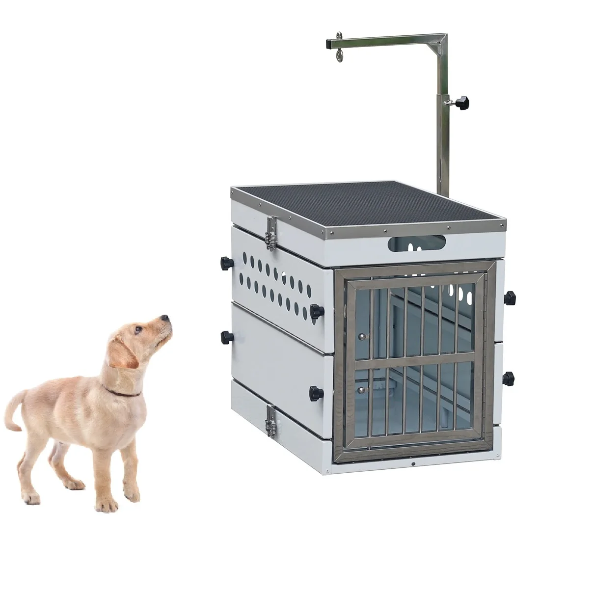 

Airline-Approved Pet Carrier Professional Aluminum Folding Cages Aluminum Trolley Box for Dogs Travel Dog Kennel Cage