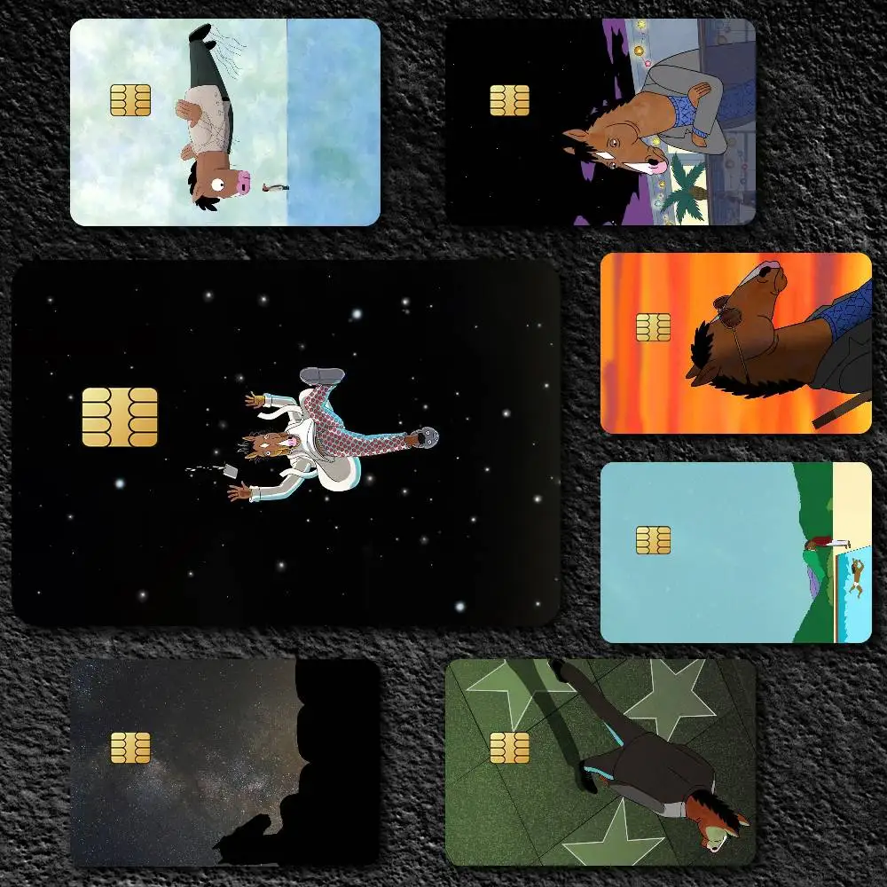 Cartoon B-BoJack Horseman Credit Card Skin Stickers for Bank Card Bus Metro Card Sticker Waterproof Gift