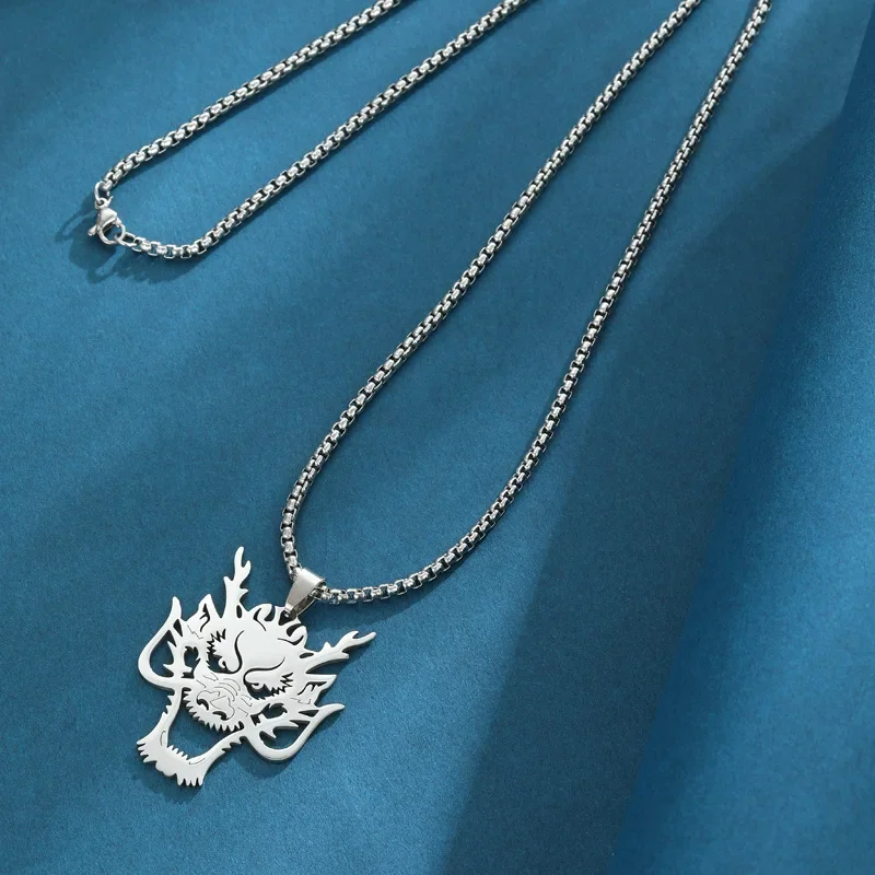 

2025 The dragon head pendant is a versatile and fashionable hip-hop long necklace suitable for both men and women