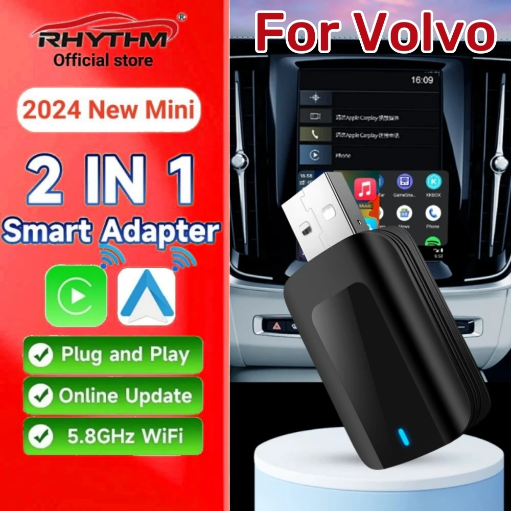 

Wireless Adapter OEM-CarPlay Android Auto 2in1 Smart Dongle Play&Plug For Volvo XC90 S90 V90 XC60 S60 V60 XC40 C40 Recharge