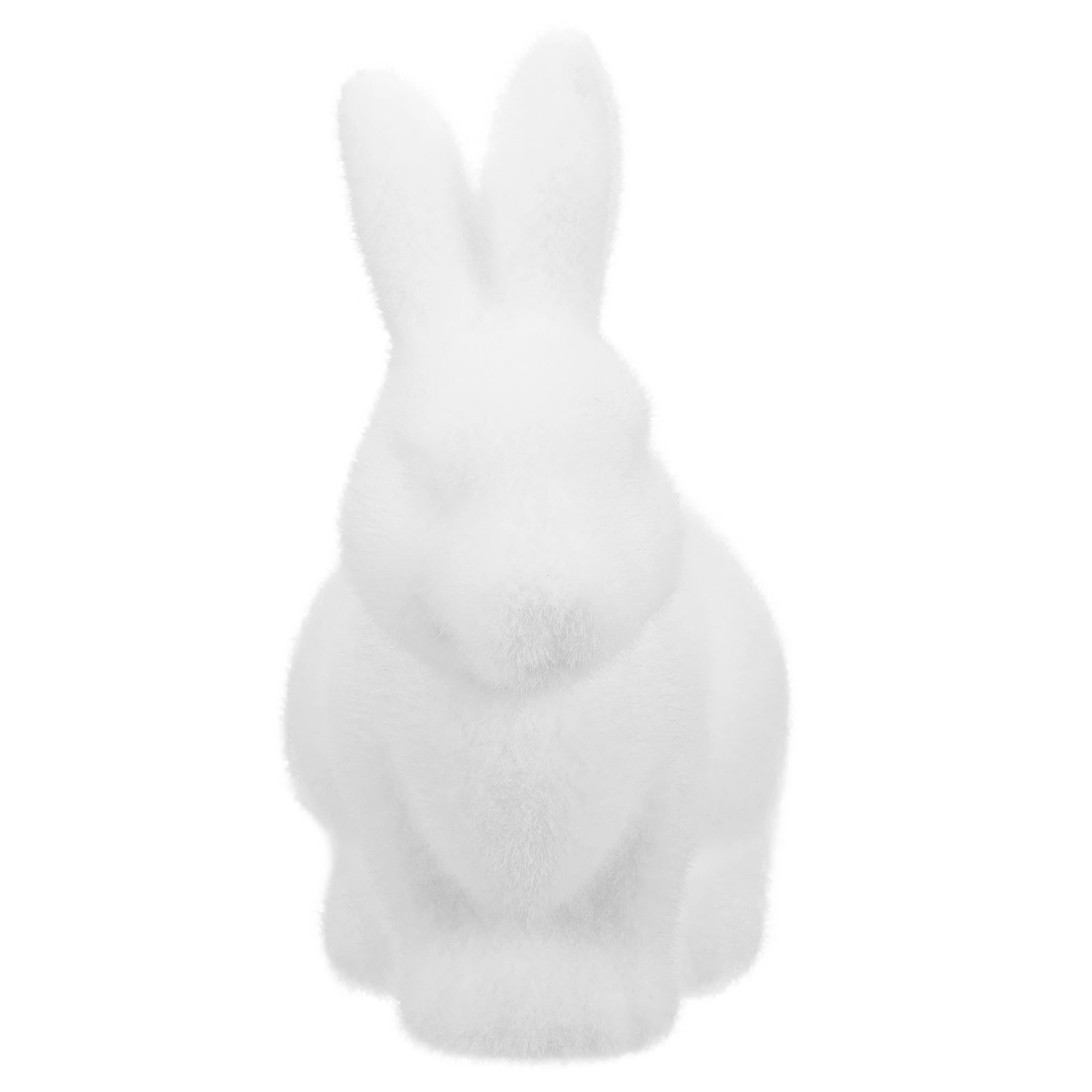 

Flocked Bunny Easter Decoration Soft Foam Rabbit Artificial Miniature Indoor Tabletop Ornament Flocked Easter Bunny