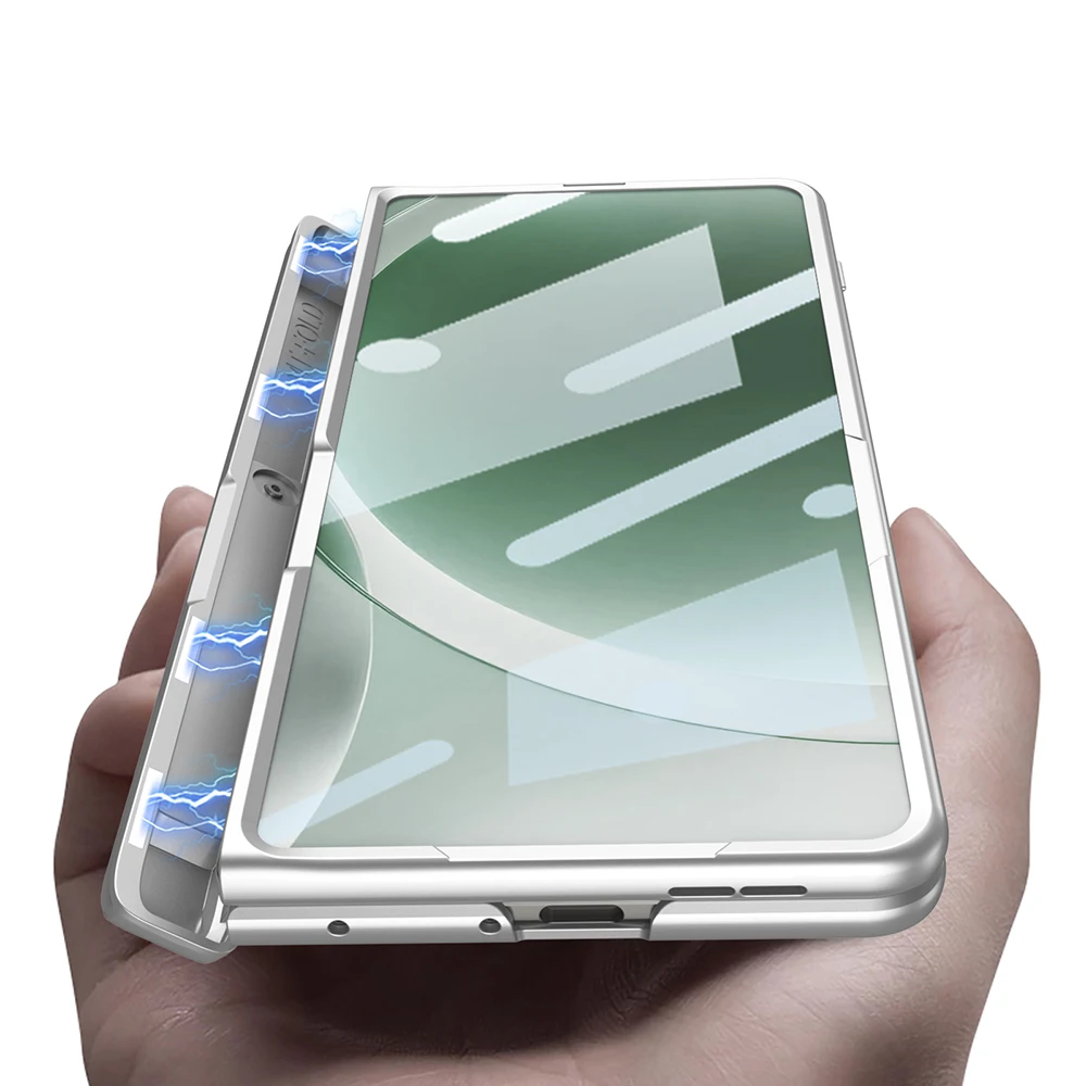 Magnetyczny Stojak z Zawiasem, Etui Kompleksowe z Ochroną Ekranu i Obudową z Matowego Plastiku dla Motorola Razr Fold / Moto Razr Fold — zdjęcie produktu 2