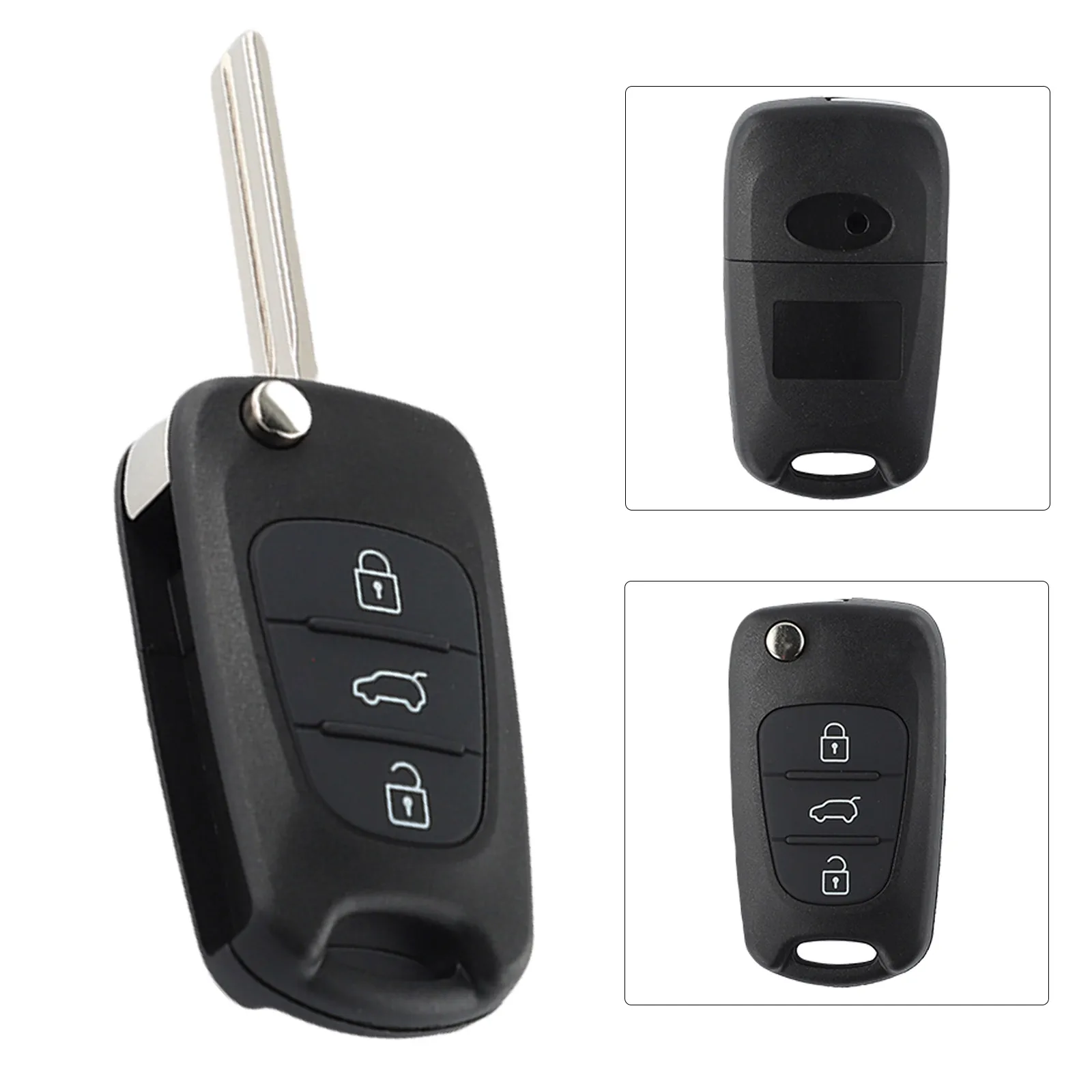 1PCS Key Case For Hyundai I20 I30 X35 IX20 Veloster For Kia Ceed Picanto Sportage  3 Button BLACK  954301J000 954301J050