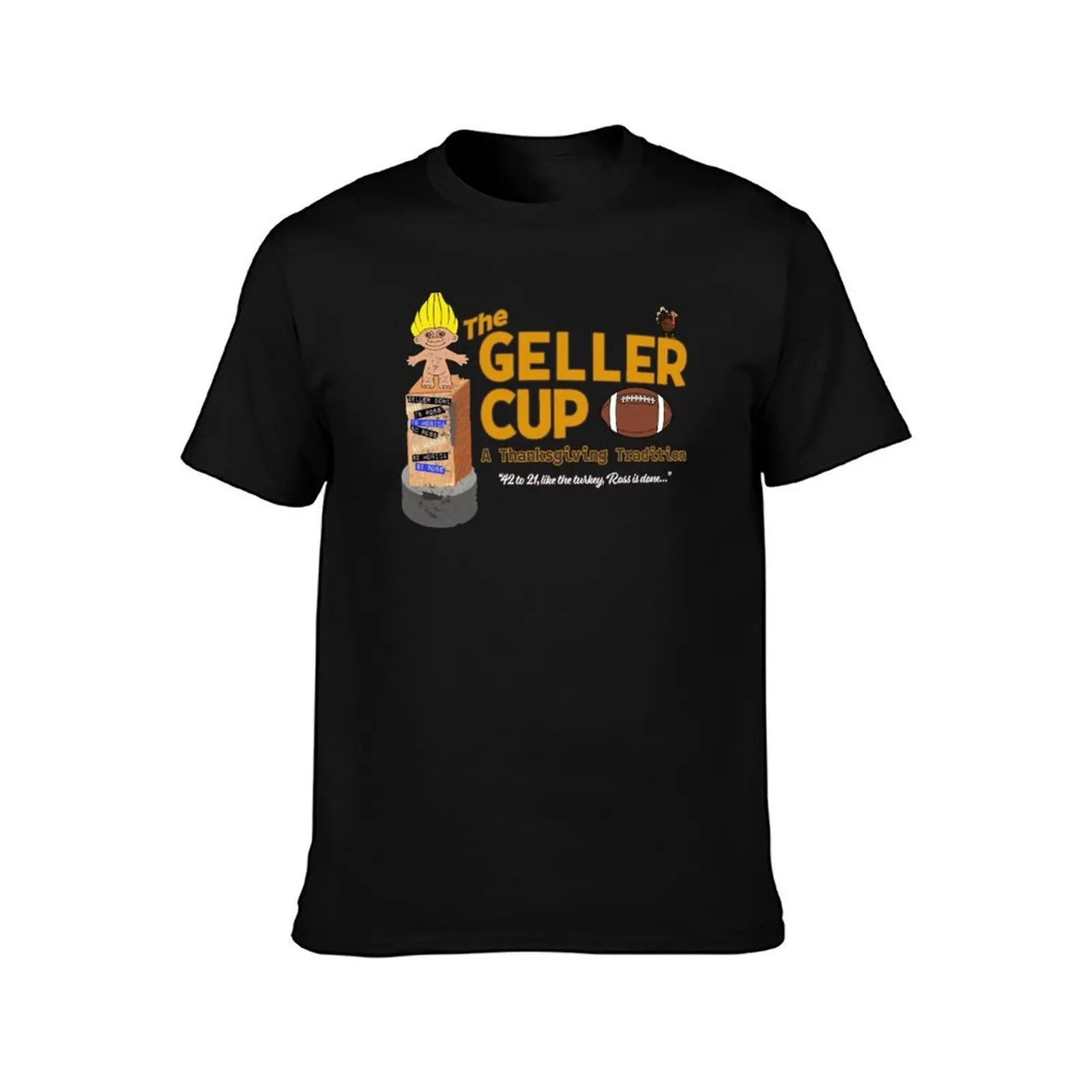 The Geller Cup T-Shirt, Summer Casual Cotton Tee, Oversized Streetwear Tops, Vintage Graphic Print, Loose Fit Short Sleeve
