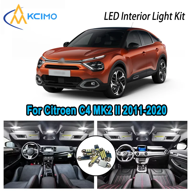 

Для Citroen C4 MK2 II 2011-2020 2012 2013 Премиум Яркий светодиодный внутренний купол Карта багажника Комплект автомобильных светодиодных ламп Canbus без ошибок