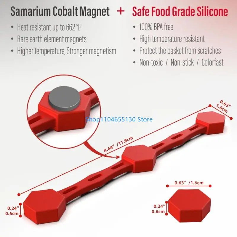 2 stks luchtfriteuten papieren clip set siliconen magnetische gespen keukengereedschap voor bakken