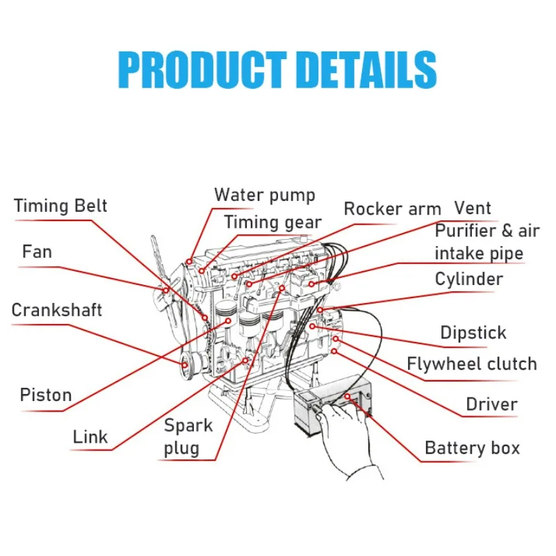 Kit d'assemblage de moteur de voiture 3D, modèle de puzzle de moteur de moto, jouets de construction de bricolage, blocs de construction de moteur nous-mêmes, jouets scientifiques de vapeur