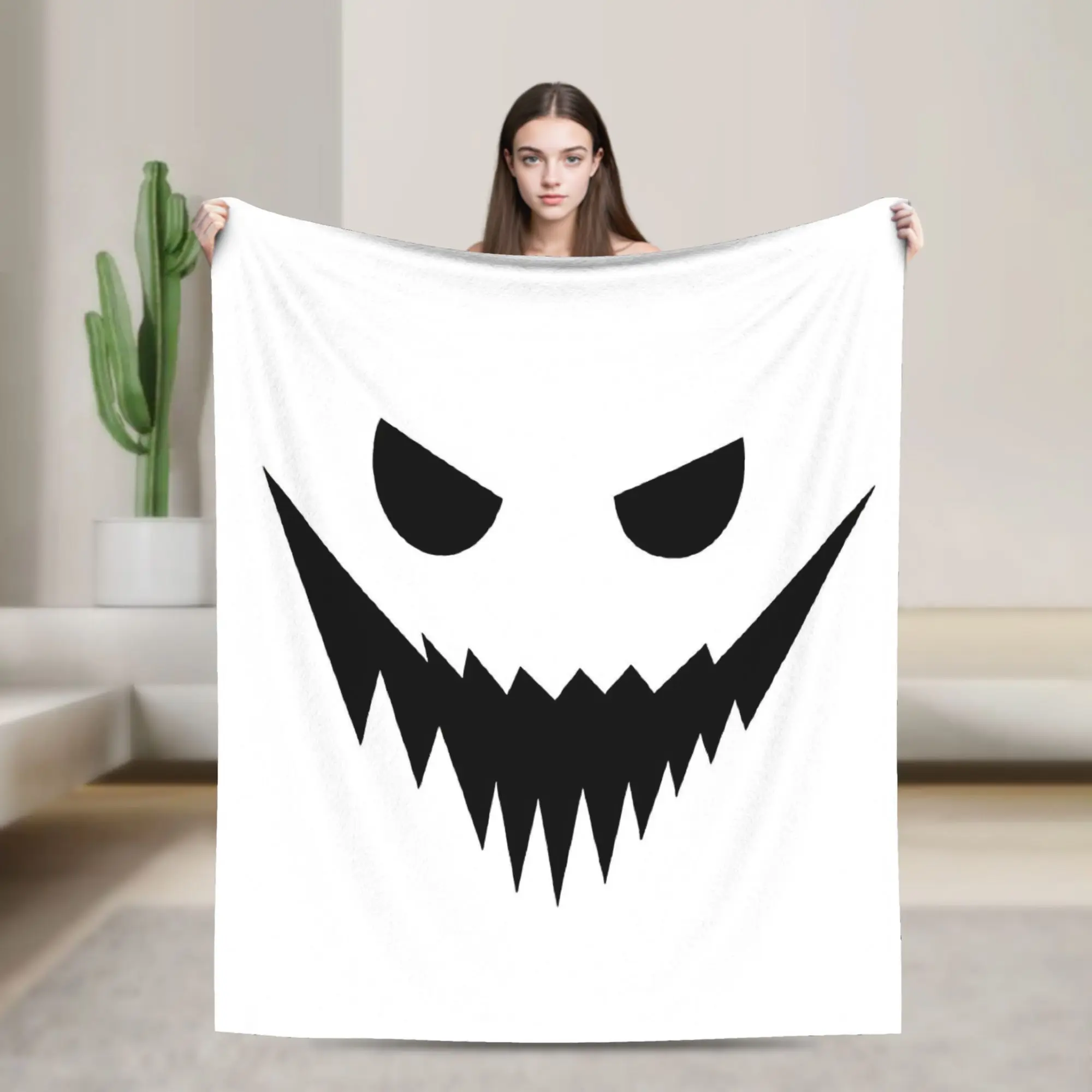 Jack O Lantern Faces Halloween Fleece Throw Blankets  Blankets for Sofa Car Soft Bedspread