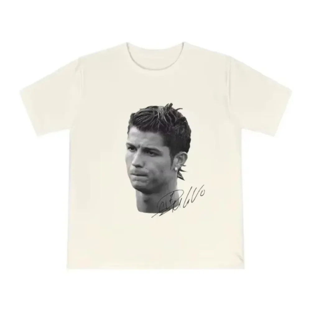 Cristiano Ronaldo Head T Shirt with Signature Trendy Graphic Tee Ronaldo CR7 Cristiano Ronaldo Shirt Ronaldo Vintage Football image 4