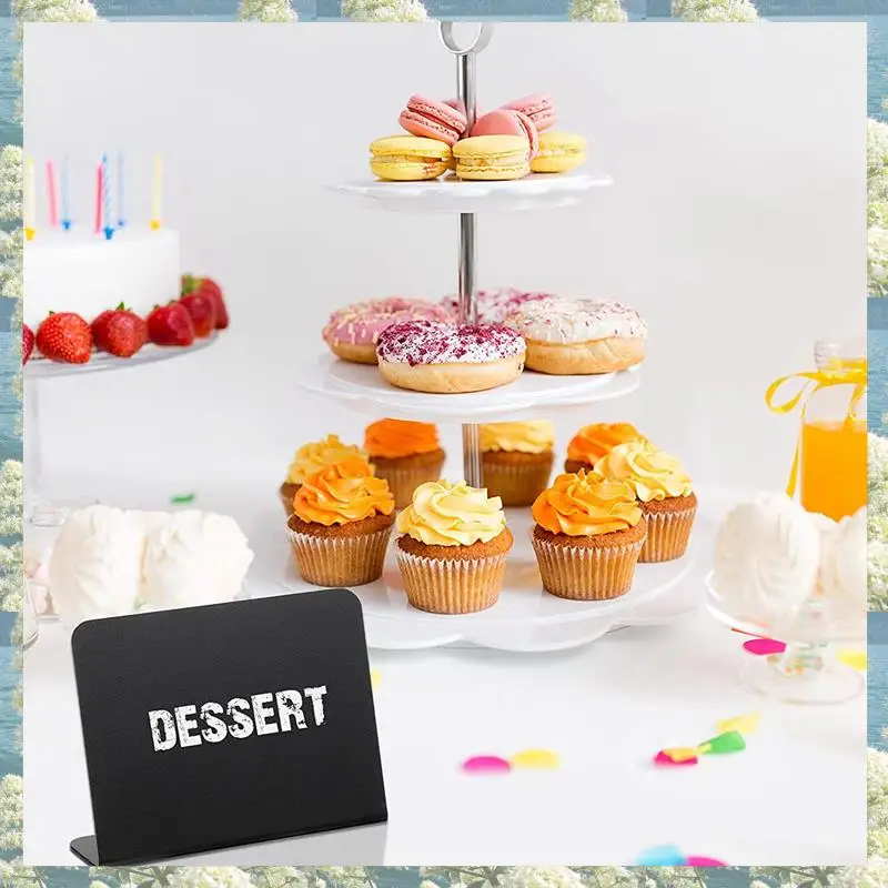 

New-100Pcs 4X3 Inches Mini Chalkboard Table Tent Sign Chalkboard Buffet Tags Food Label For Party Tabletop Chalkboard Signs