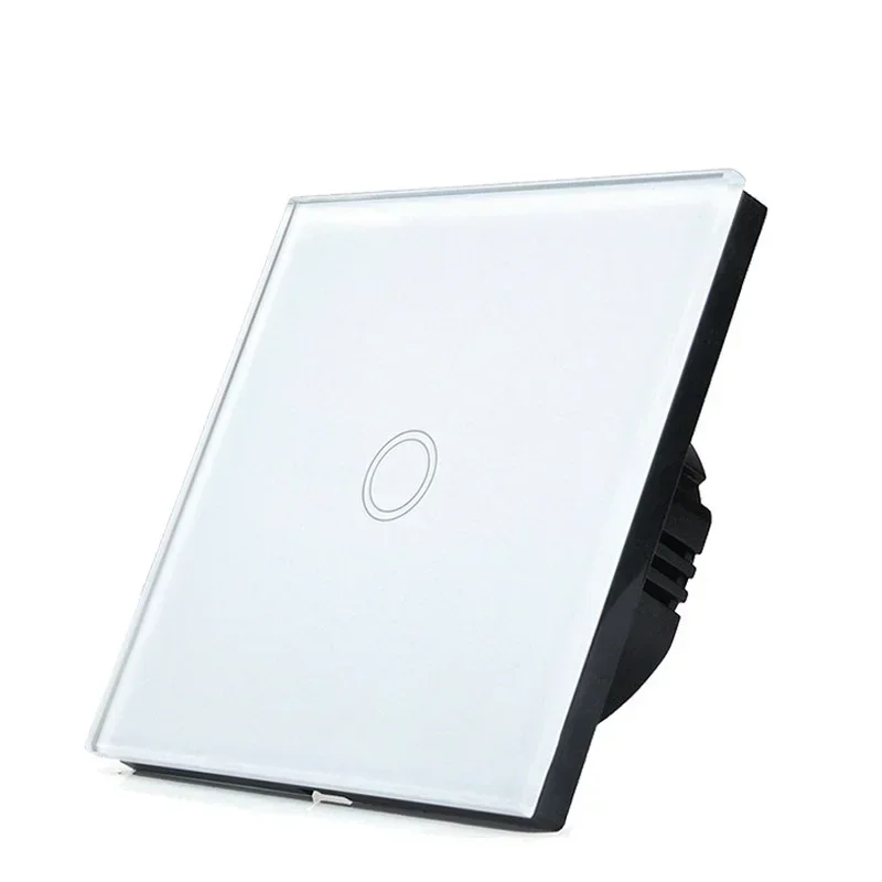 

1 Gang Touch Switch AC100 - 240V Tempered Black White Crystal Glass Power Led Panel Wall Light Switches