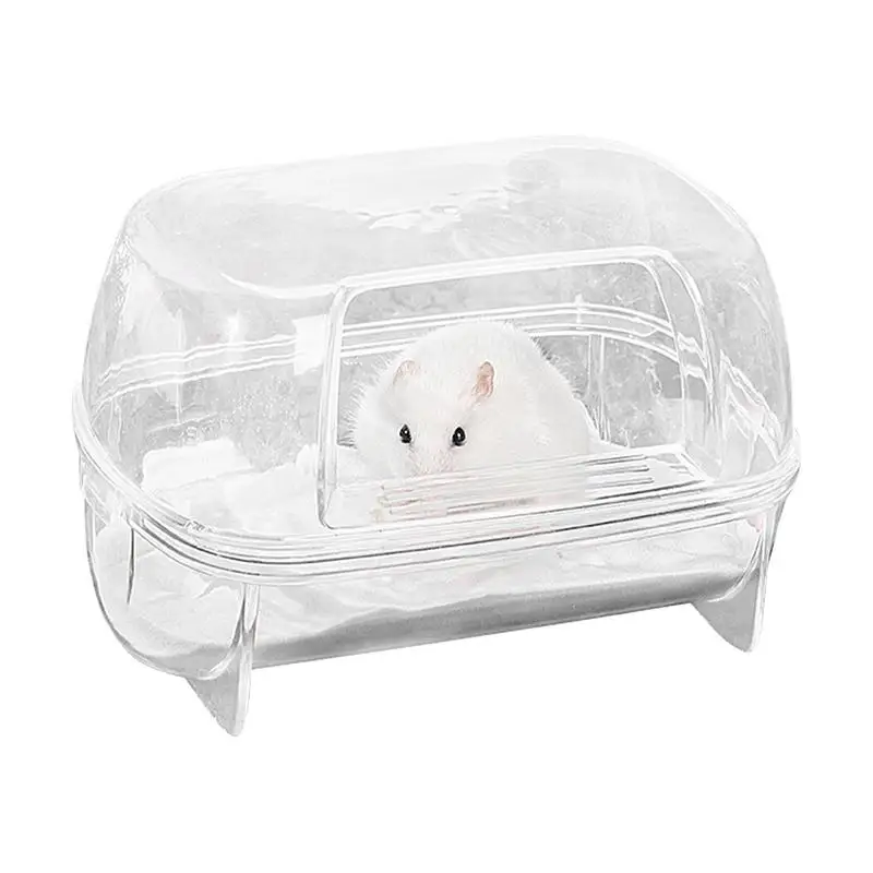 

Hamster Sand Bath Container Transparent Sand Bath Shower Room Small Animal Habitat Decor Digging Sand Container for Hamsters