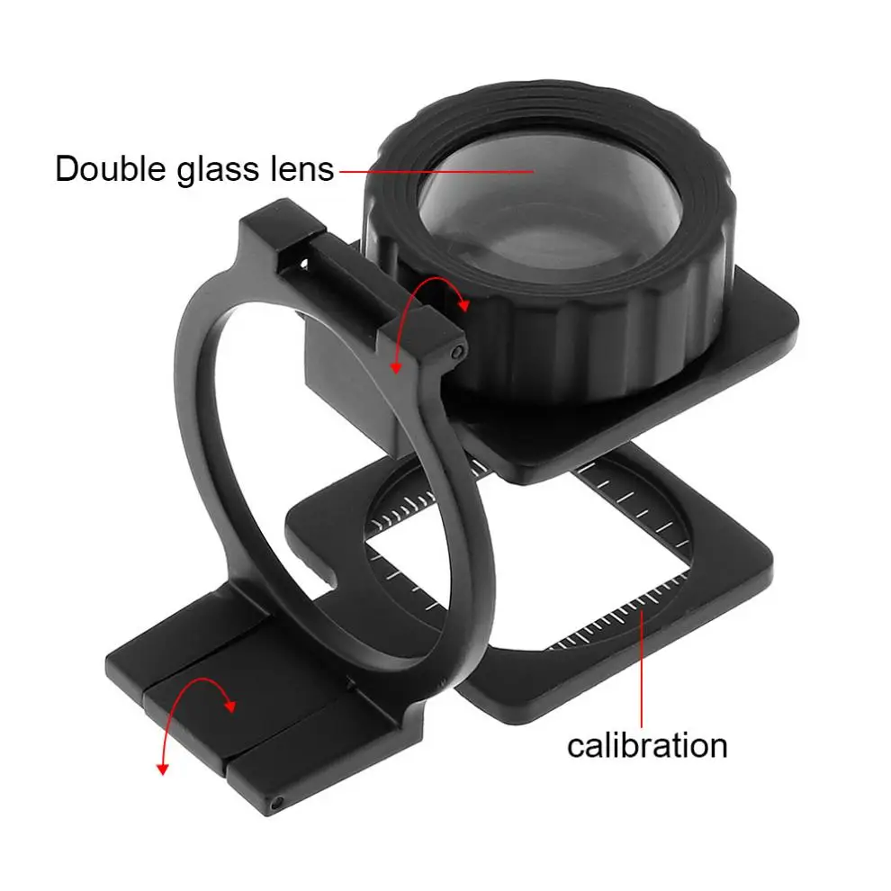 20X 28mm Foldable Scale Magnifier LED Illumination Light Printing Magnification Lupa Optical Lenses Magnifying Glass Home Tools