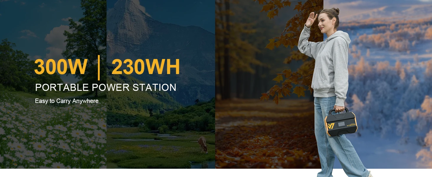 VTOMAN FlashSpeed 300 tragbares Kraftwerk 230 Wh/70000 mAh LiFeP04 Akku für Outdoor-Campingzelt, Reisen, Zuhause, Energieleistung – Detail 4