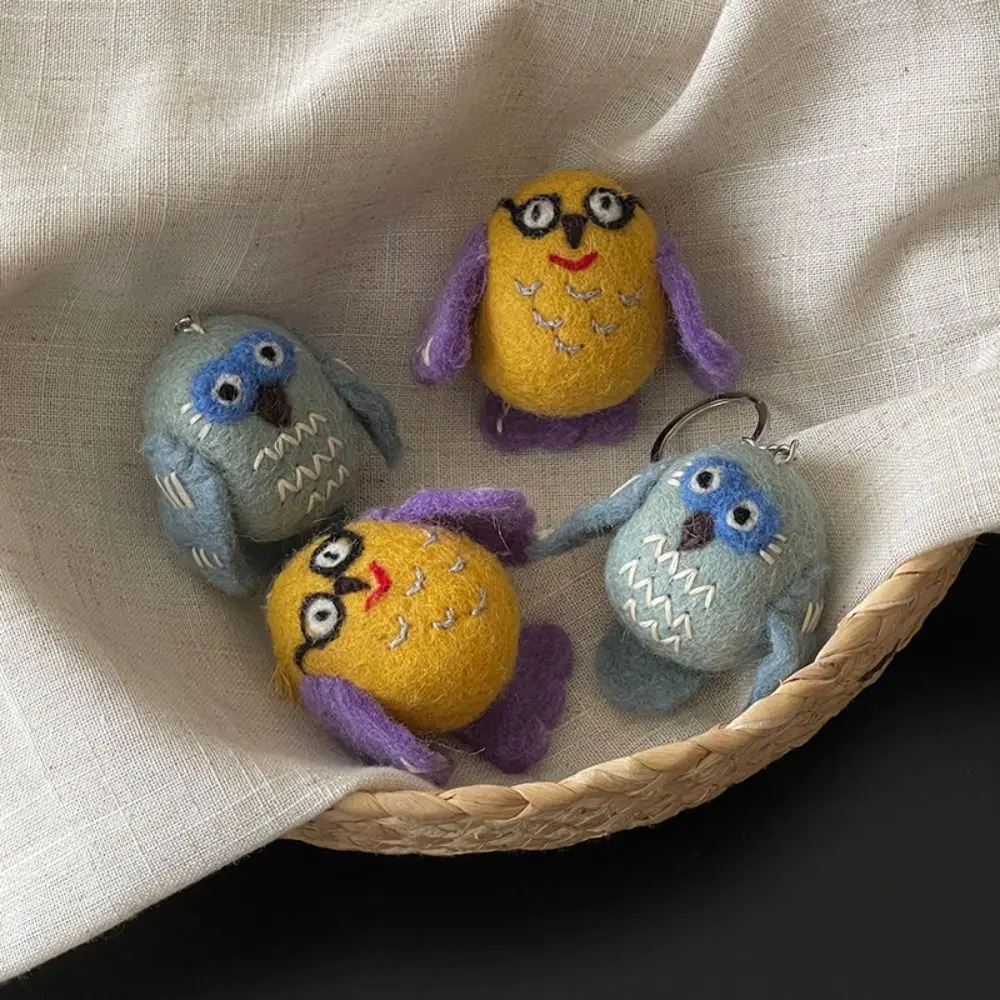 

Funny Puppy Wool Felt Animal Pendant Dog Bird Rabbit Keyring Handmade Nepal Cartoon Keychain Hanging Accessory