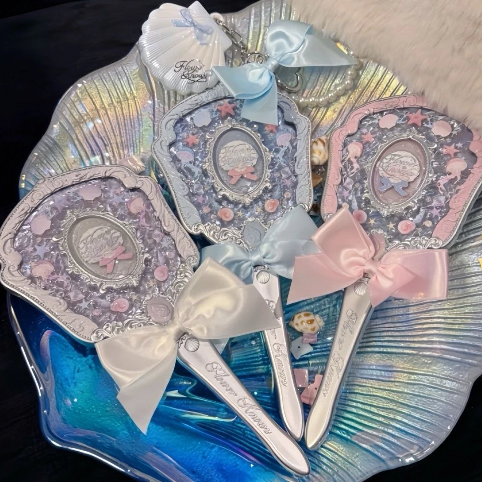 

Flower Knows Shells Jewel Collection Handheld Makeup Mirror Sea Shell Starfish Makeup Tool