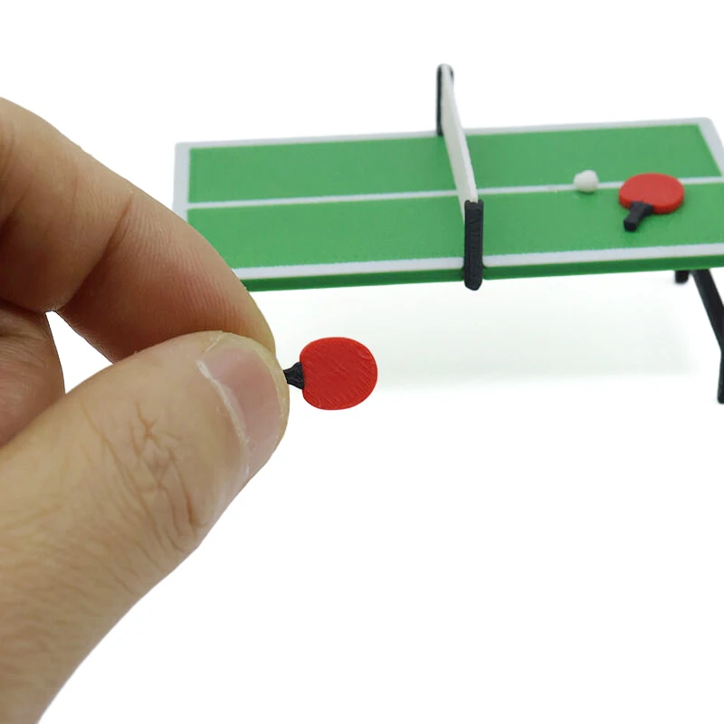 

[JN]1:12 Dollhouse Miniature Table Tennis Table W/Table Tennis Racket Model Decor Toy Doll House Accessories