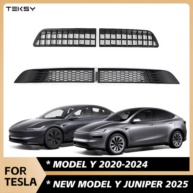 Siatka ochronna na dolny zderzak samochodu Tesla Model Y 2020-2024, nowa wersja Juniper Launch 2026, osłona wewnętrznej kratki wentylacyjnej, zabezpieczenie przed owadami i kurzem.