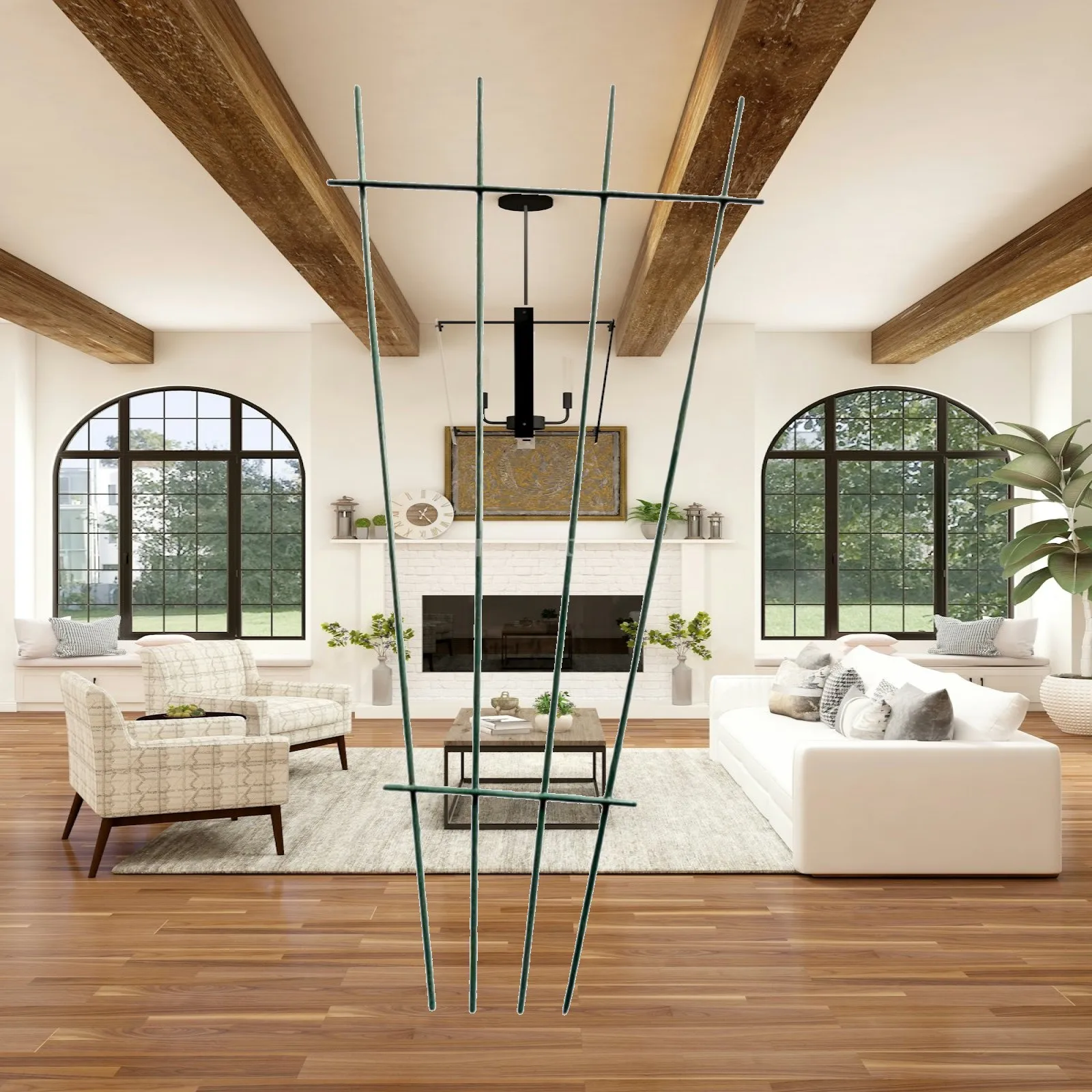 Plant Trellis for Potted Plants Climbing Heavy Duty Iron Fan Design Vine Support for Indoor Outdoor Garden Structures