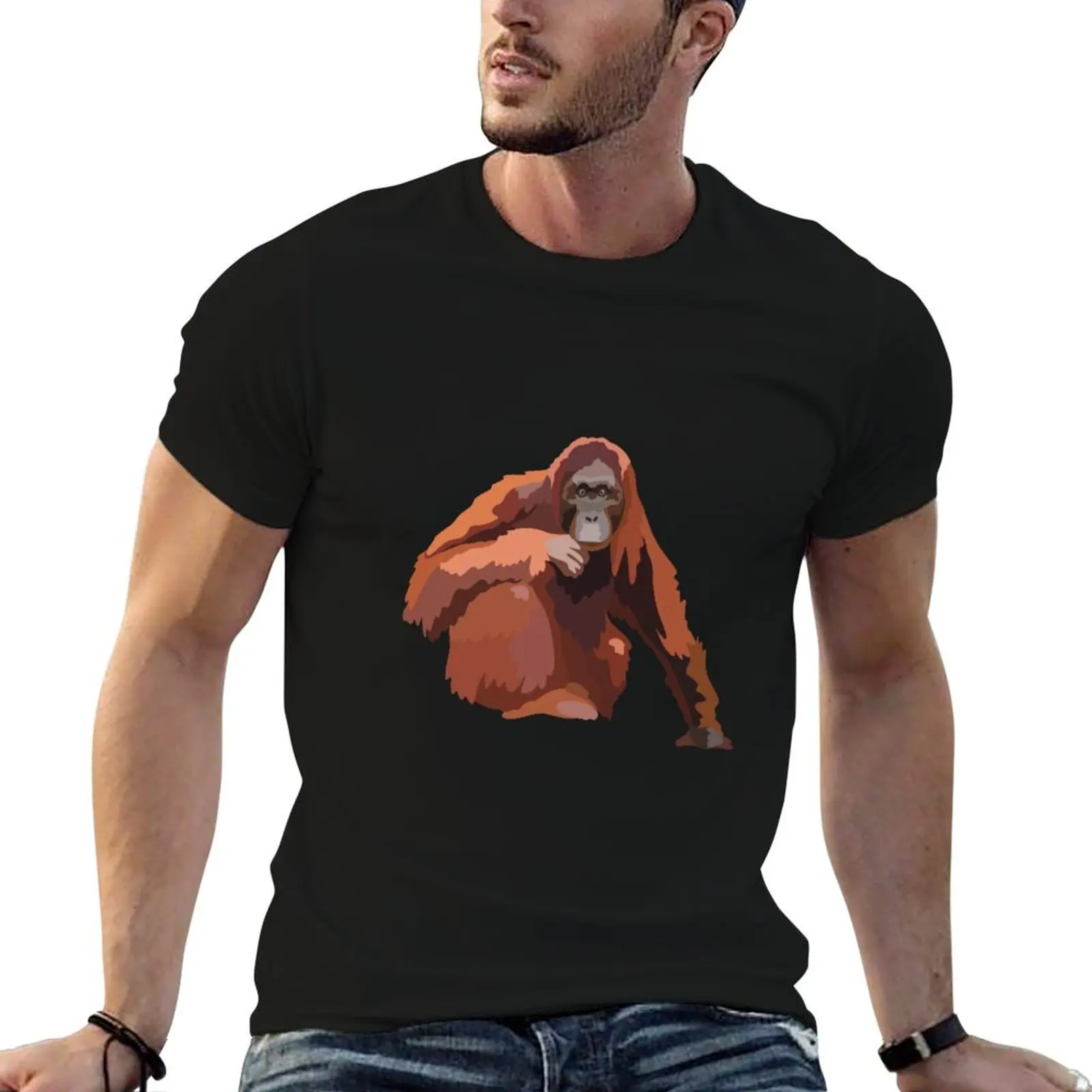 B es para Orangután de Borneo, Orangután de Borneo – Gran Cerdatillo Apávido en Peligro de Extinción de la Selva de Borneo, Camiseta para hombre, camisetas para hombre