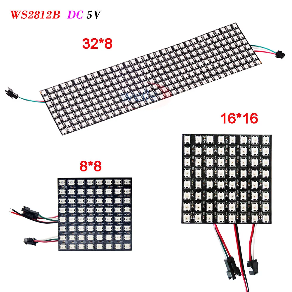 Imagem -03 - Tela de Painel de Matriz de Pixel Led 5v 12v Ws2815 Ws2812 Digital Flexível Programado Individualmente Endereçável Placa de Exibição Colorida