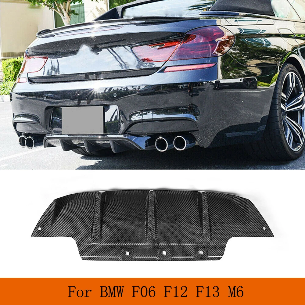 Rear Diffuser fits for BMW F06 F12 F13 M6 2013-2018 Carbon Fiber Bumper Cover Lower Lip Spoiler Valance Protector FRP Primer