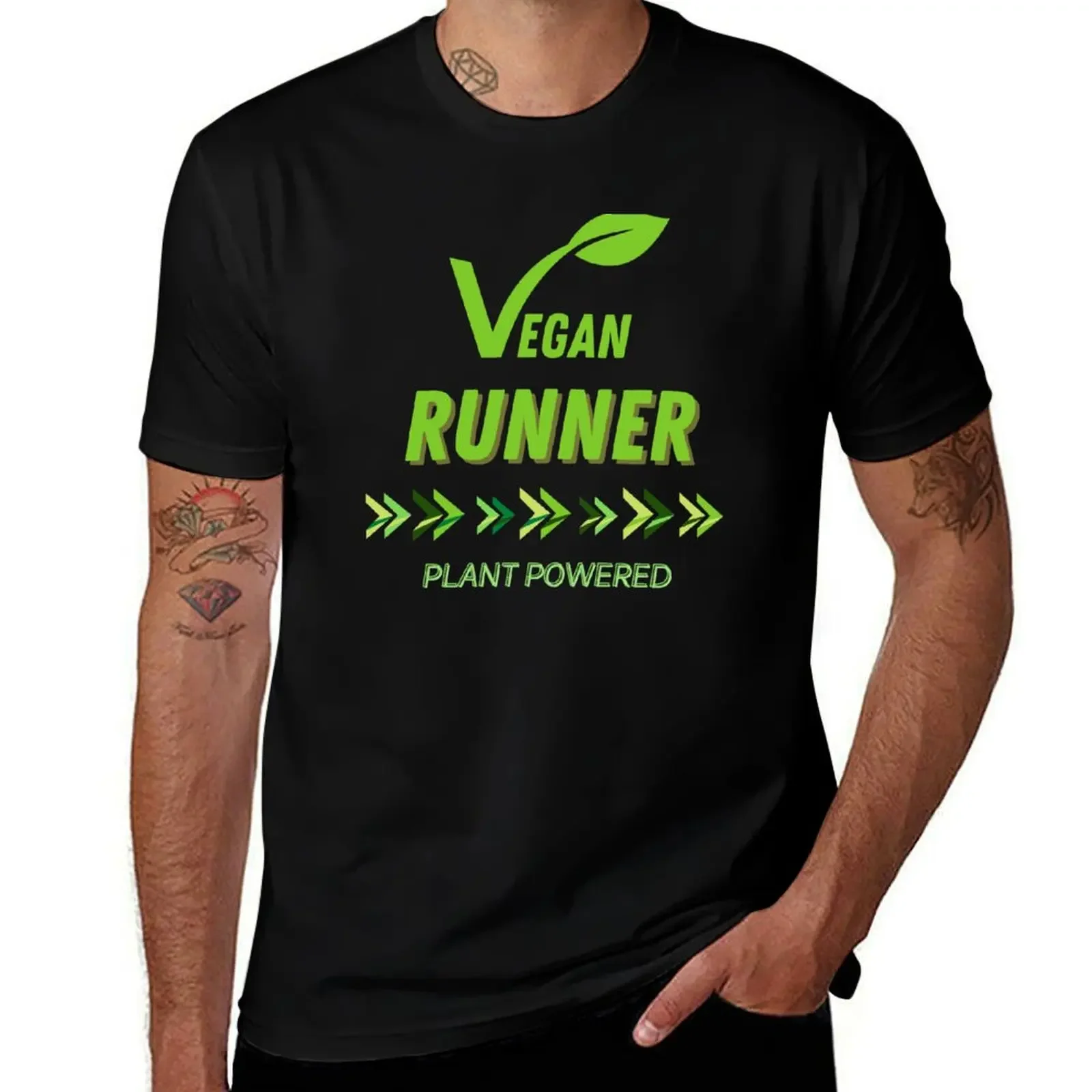 

VEGAN RUNNER, PLANT POWERED T-Shirt oversizeds boys whites mens big and tall t shirts