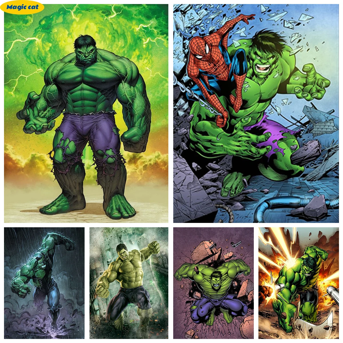 Hulk 5D Diy Diamond Embroidery Superhero Hulk Hand Diamond Mosaic Painting Cross Stitch Wall Decor Poster Selling Child Gifts