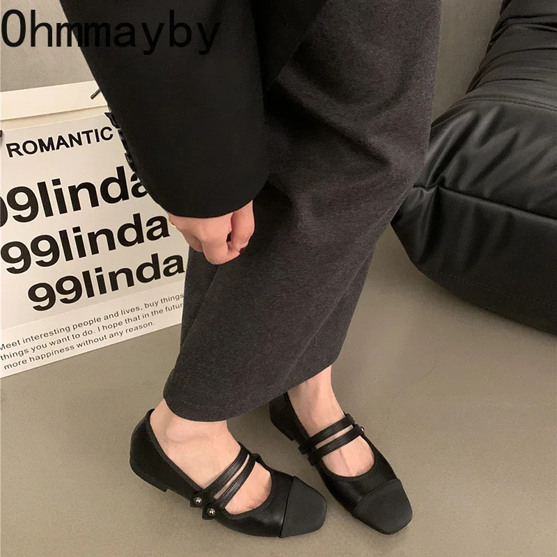 Kobiety w stylu Retro moda buty Mary Jane płytkie mieszane kolory panie na zewnątrz wygodne miękkie podeszwy buty płaskie