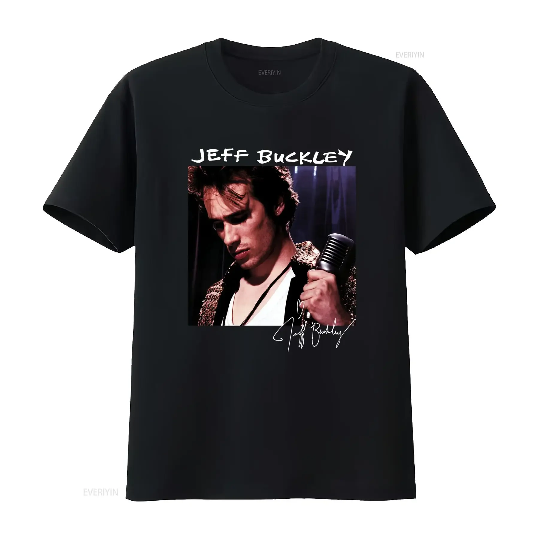 New Popular Jeff Buckley Grace Music Cotton Black T Shirt 100 For Fan Vintage Style with Iconic Singer Print vintage Washed
