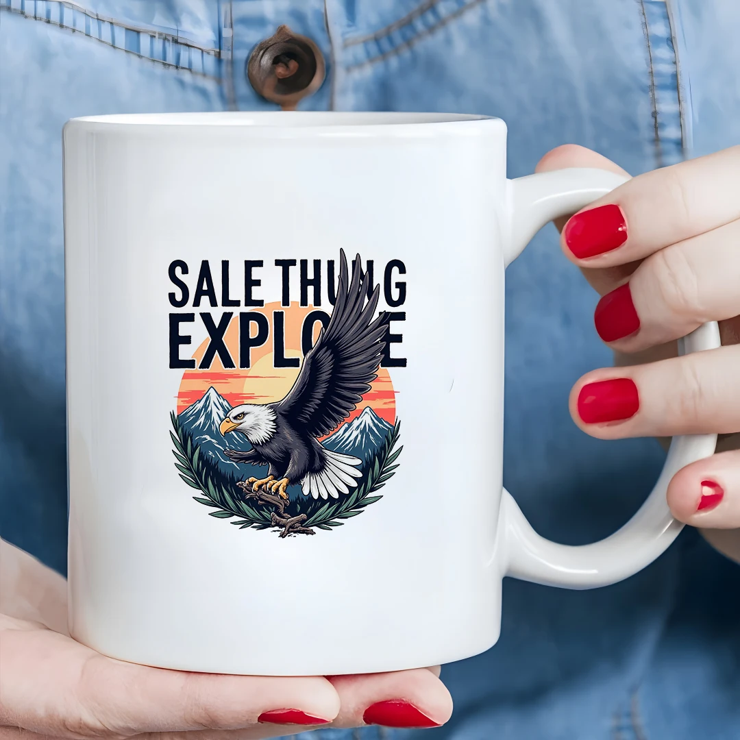 

11oz Explorer Style Vintage Adventure Illustration Kids Cup for Cold & Hot Drinks Christmas Family Office Cup