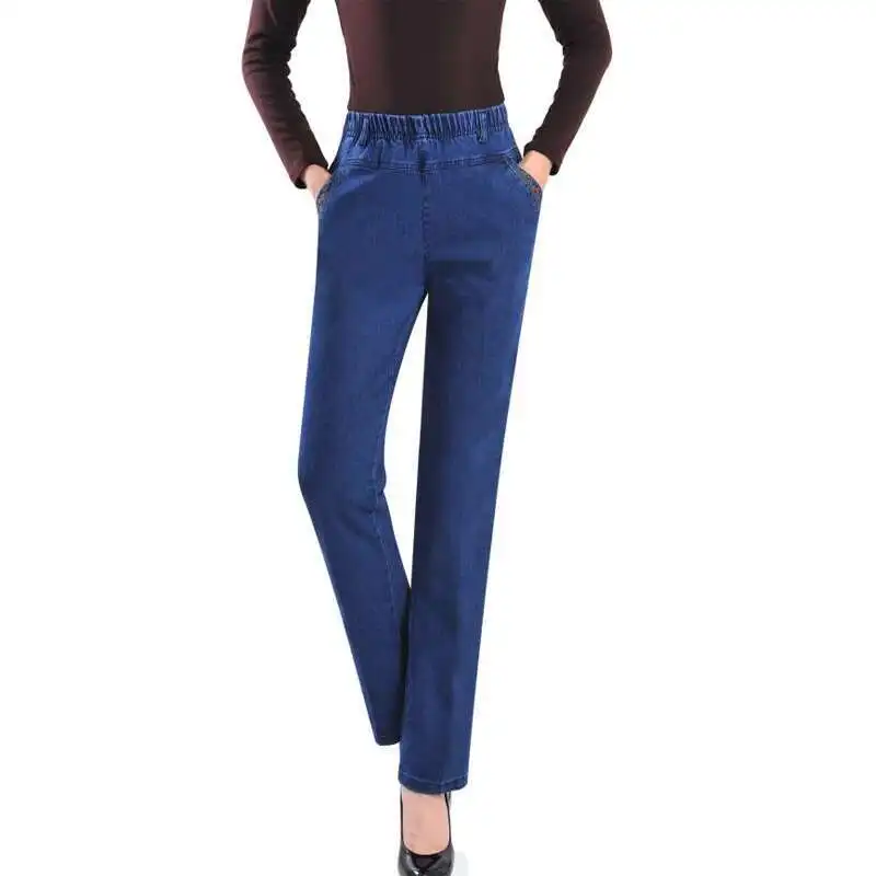 Women's Jeans 2025 New High Waisted Slim Fit Straight Leg Pants For Summer Vintage Embroidery Denim Pants Trousers