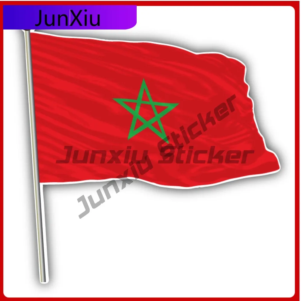 

Morocco Waving Flag Cute Top Quality Waterproof Aesthetic Truck Decal Vinyl Car Laptop Window Bumper Auto Exterior Gift Decor