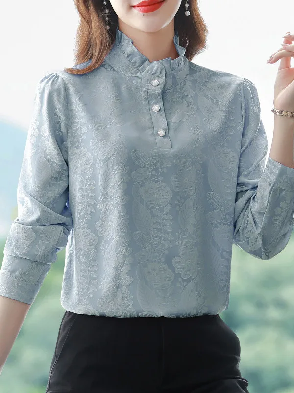 Ele Long Sve Silk irt Donna Premium Marchio europeo Mamma Pesante Vera seta irt Guangzhou Tredicesimo Fac