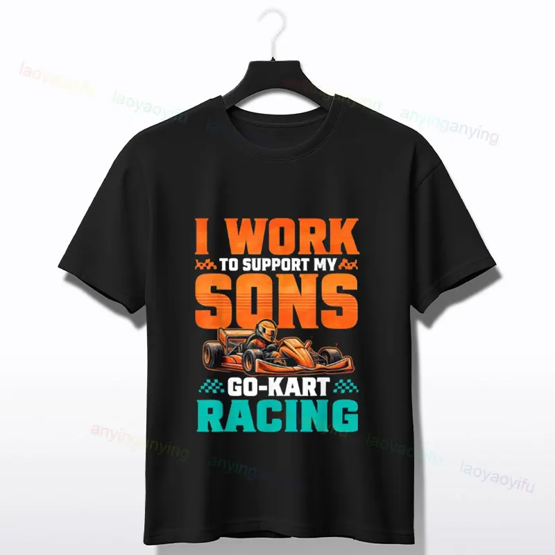 Funny Go Kart Racing Race Style Karting Go-Cart Racer T-Shirt Round Neck Short Sleeve 100% Cotton Tshirt Ideal for Sports