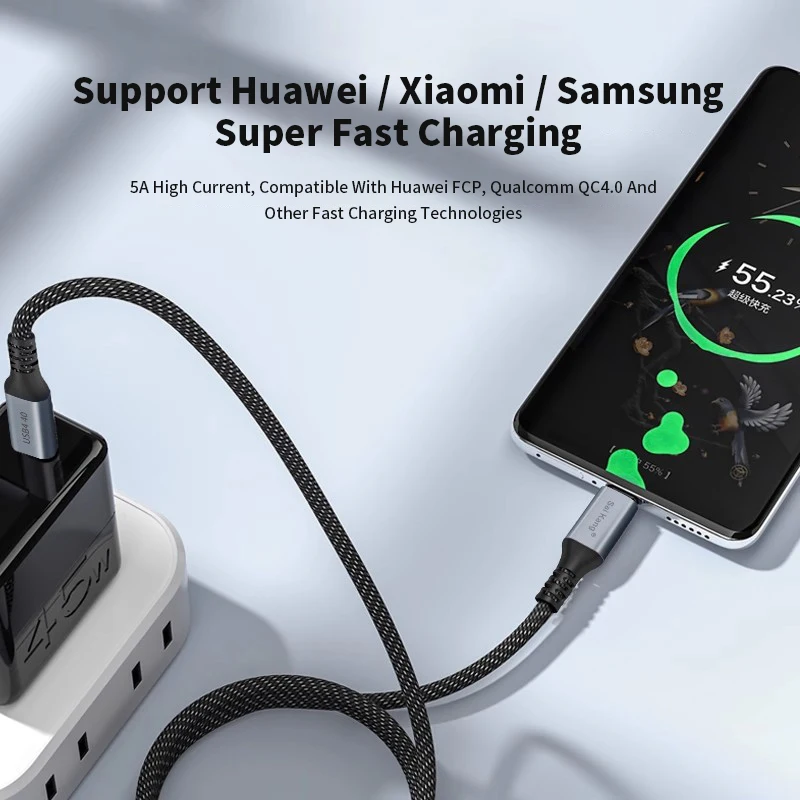 كابل بيانات PD 100 وات USB4.0 40 جيجابت في الثانية من النوع C إلى C كابل شحن سريع 5K @ 60 هرتز لوحدة التحكم في الألعاب PS5 والهاتف اللوحي MacBook Pro #4