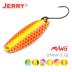 제리 망 송어 지역 낚시 미끼 Lrf 인공 단일 후크 워블러 스피닝 미끼 송어베이스 Pesca 태클을위한 3.1g 스푼