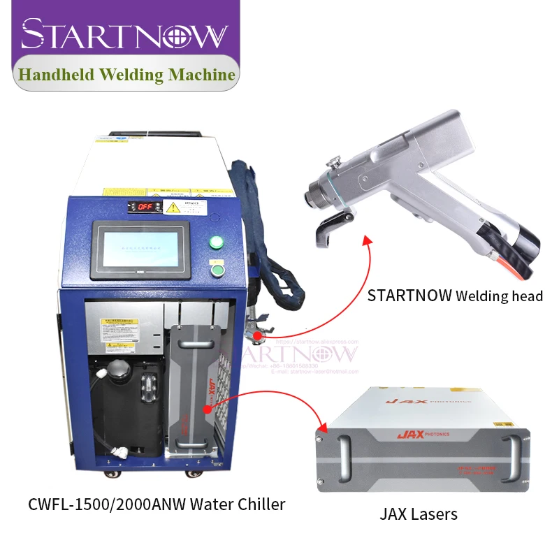 Startnow RAYCUS JAX Fiber Laser Handheld Integrated Welding Machine  1500W 2000W 3000W With Water Cooling Laser Welding Machine