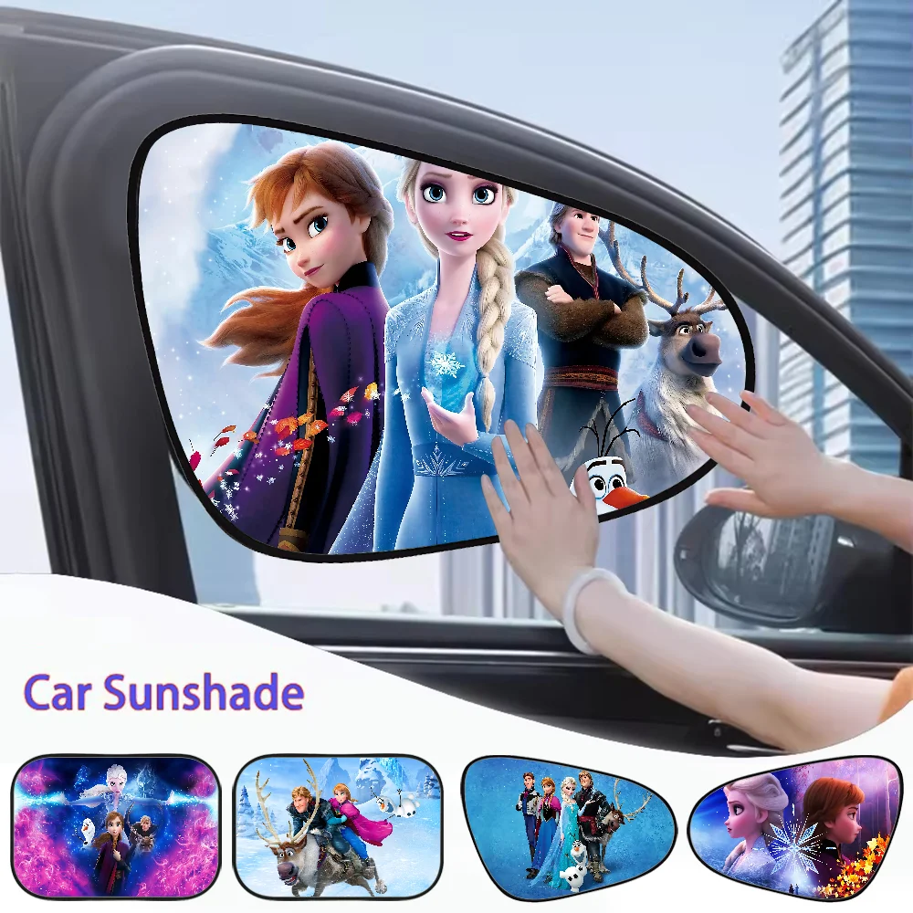 F-Fro-zenS CARTOON Car Sunshade Summer Car Window Cover Film Sunshade Sunscreen Baby Side Window Sunshade Curtain Sunblock