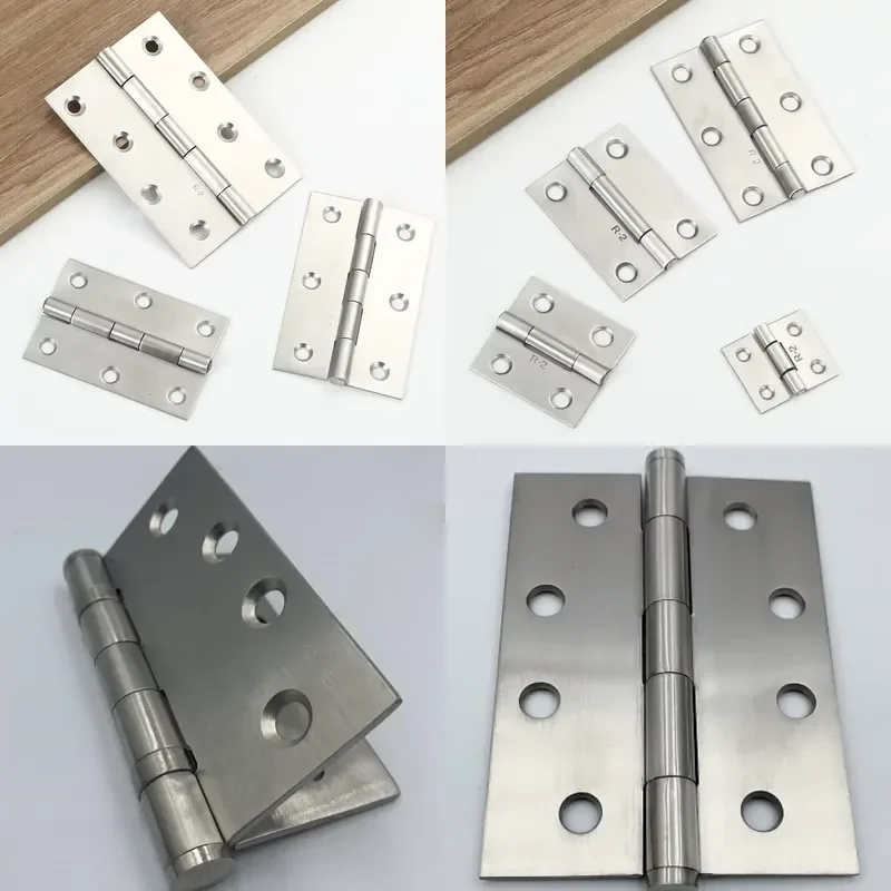 304 Stainless Steel Hinges 4BB Square Barrel Heavy Duty Door Hinge Steering Knuckle Furniture Hardware Accessories