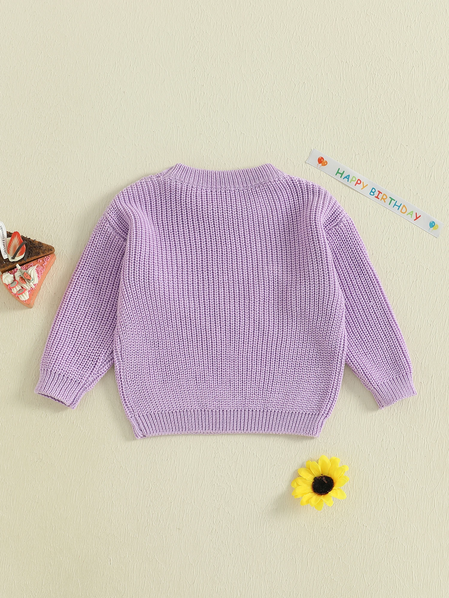

Infant Birthday Sweaters with Long Sleeves and Round Neckline featuring Crown and Letter Embroidery Perfect for Fall