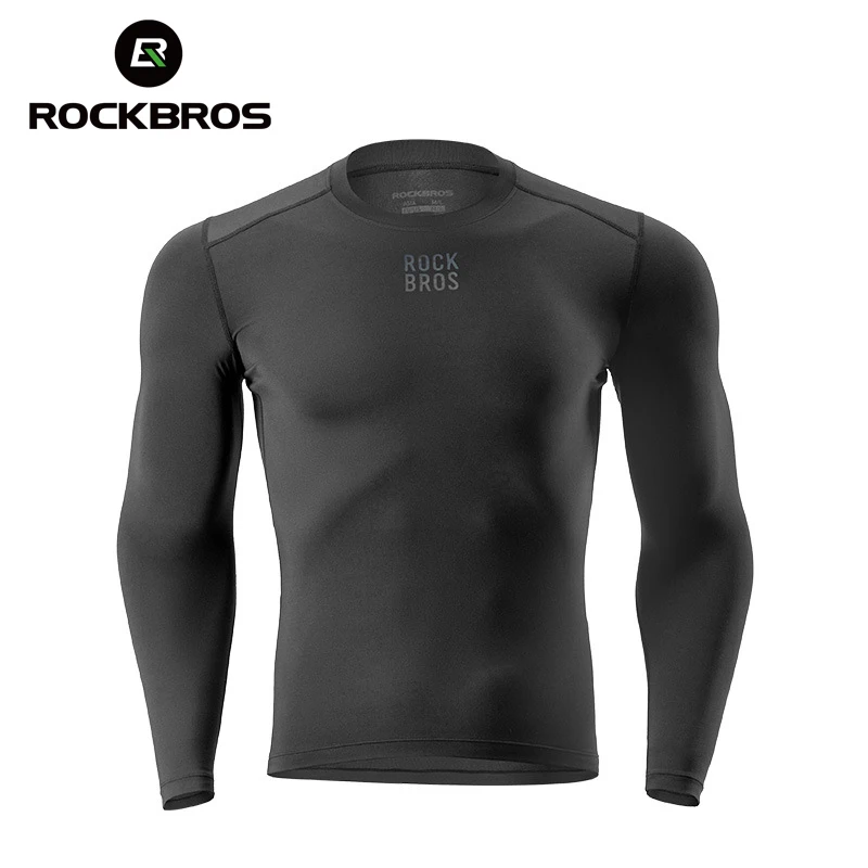 

ROCKBROS Winter Warm Cycling Base Layers Thermal Fleece Long Sleeve Sport Innerwear Windproof Outdoor Hiking Bicycle Clothing