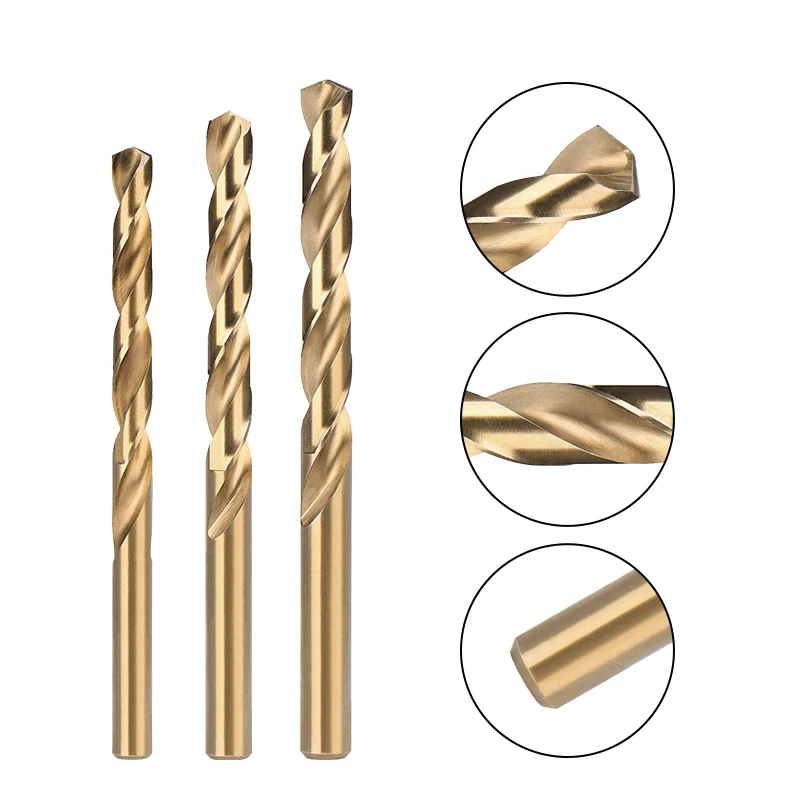 10pcs Twist Drill Bit Set 1.0-3.0mm Metal Stainless Steel Hole Cutter For Wood Metal Drill HSS Cobalt Coated Drill Bit Set