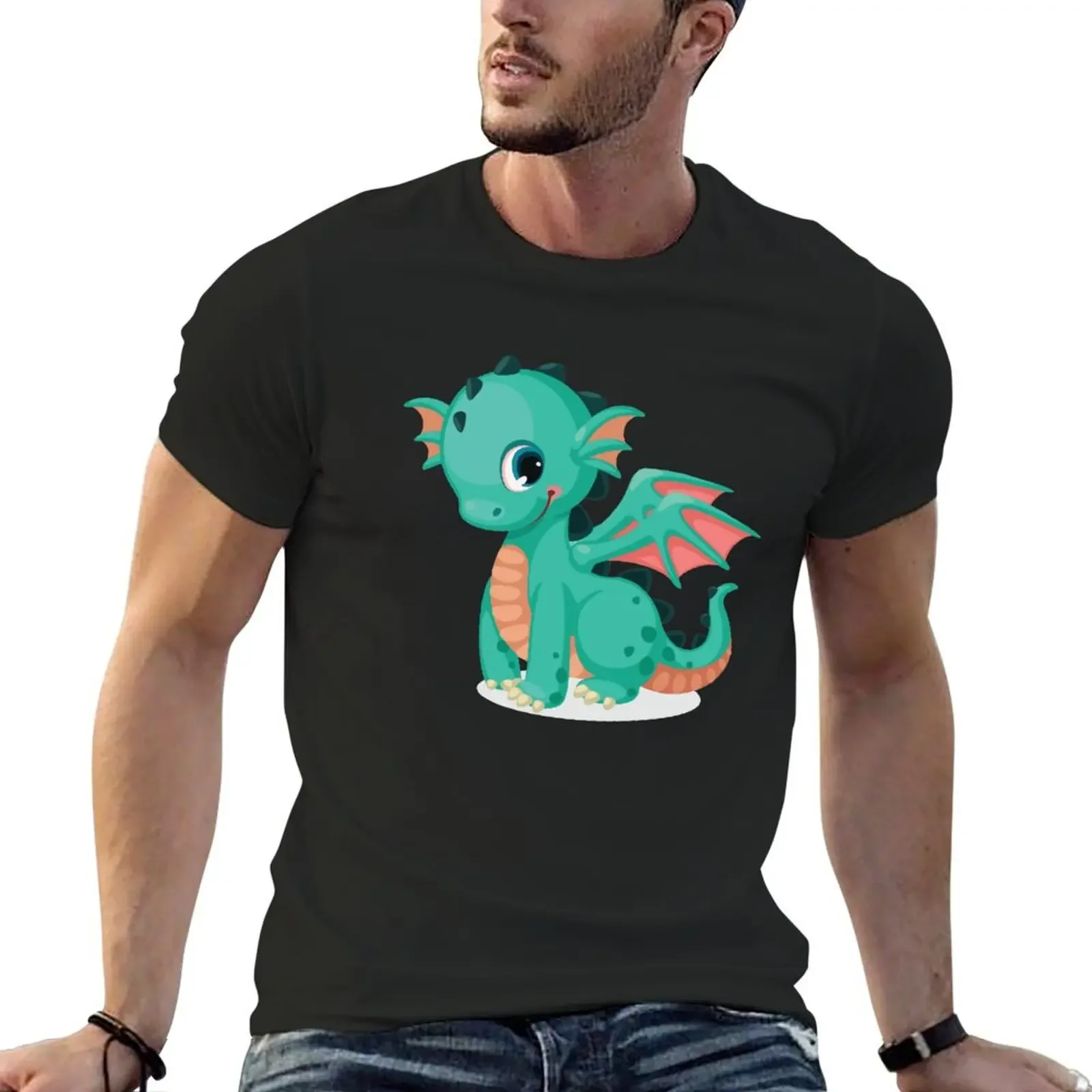 Cute Baby Dragon T-Shirt anime figures cute tops graphic t shirt vintage shirts men