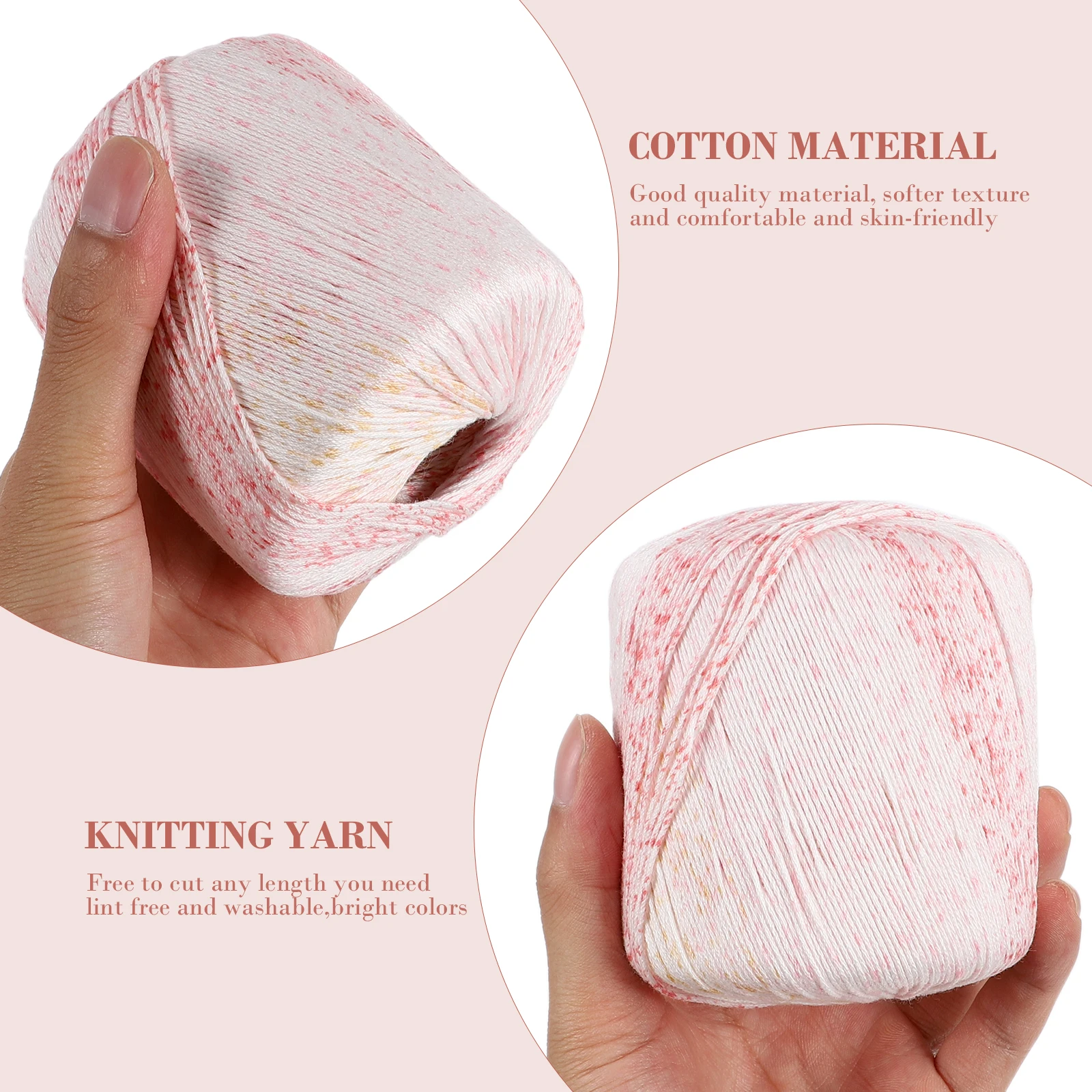 

Crochet Needles Cotton Thread Craft Cord Rope Yarn Multicolor for Knitting Baby