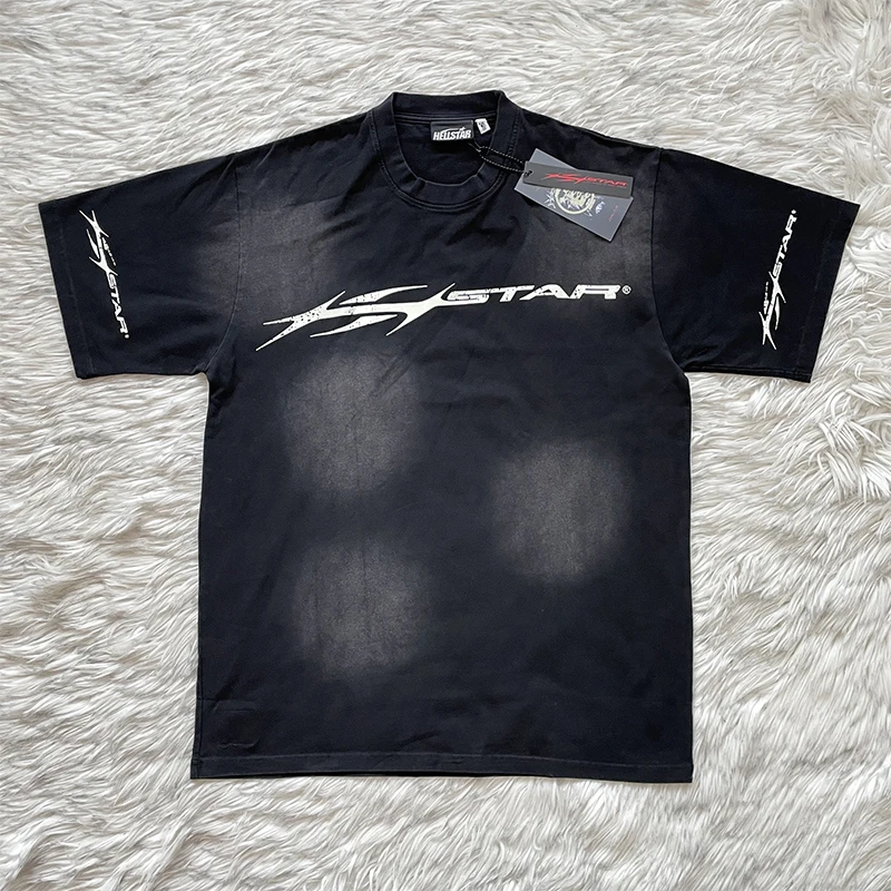 

Футболка Hellstar Studios: повседневная, из дышащего хлопка, с принтом, молодежная, летняя, с круглым вырезом, с буквенным узором